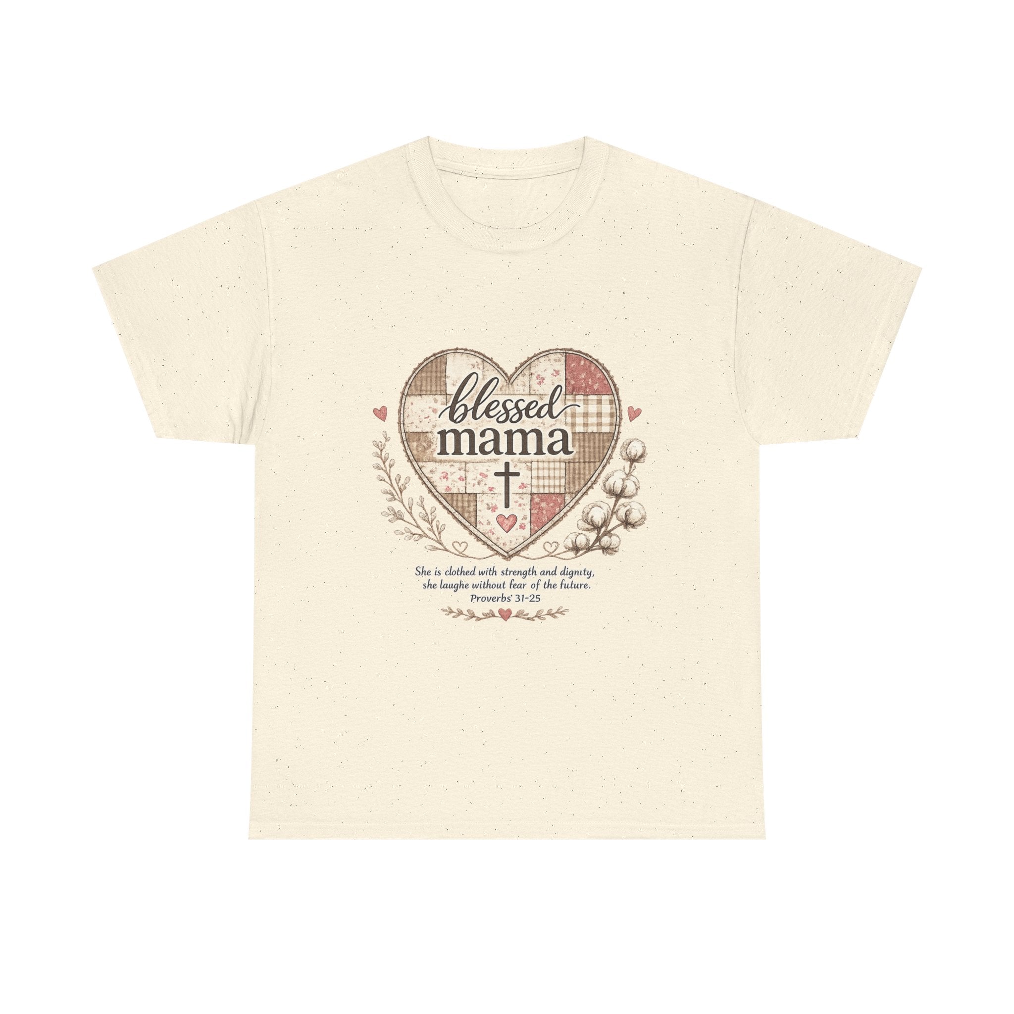 Blessed Mama Heart Tee — Christian Mother's Day Shirt
