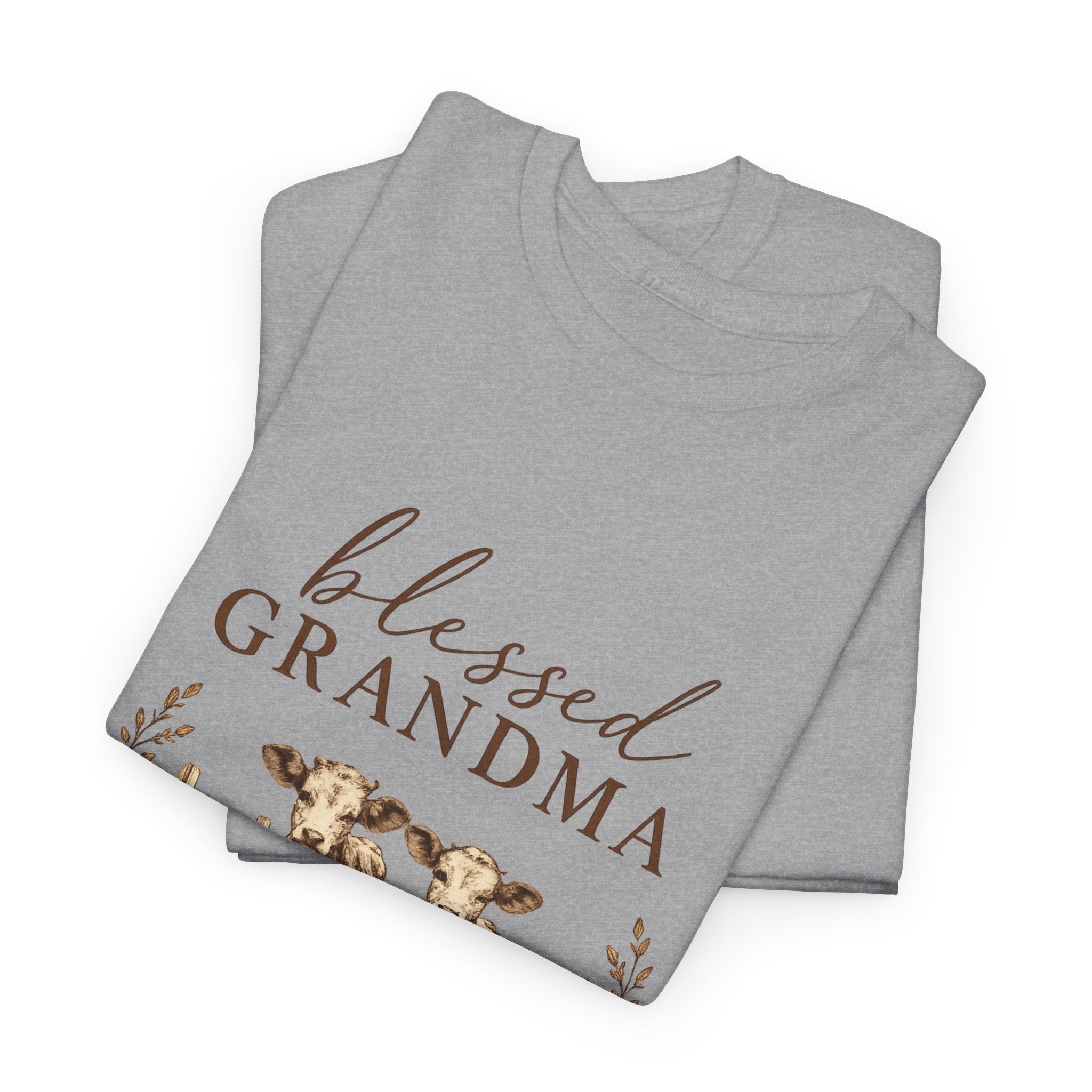 Blessed Grandma Tee – Farmhouse Cow Design, Mother's Day Gift