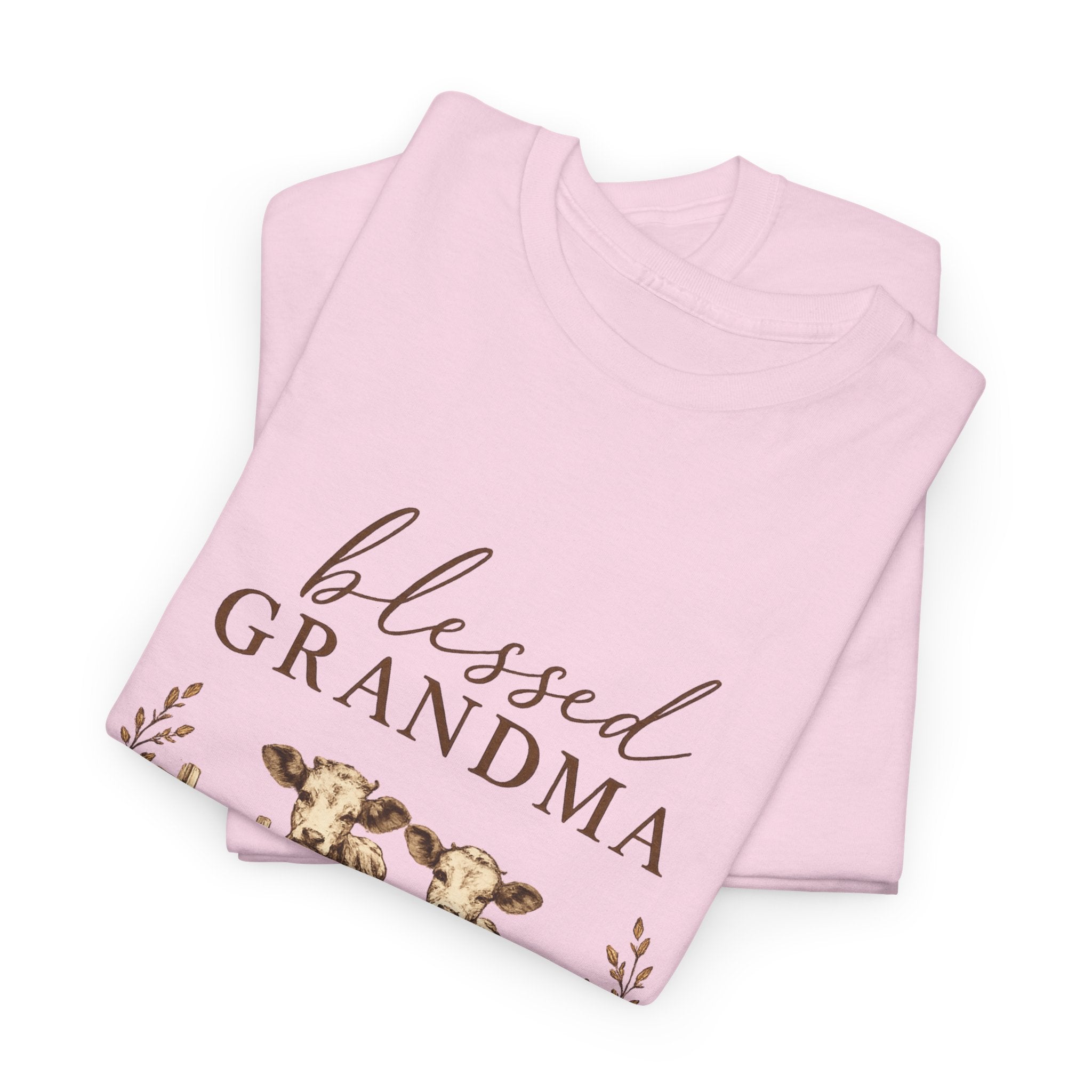 Blessed Grandma Tee – Farmhouse Cow Design, Mother's Day Gift