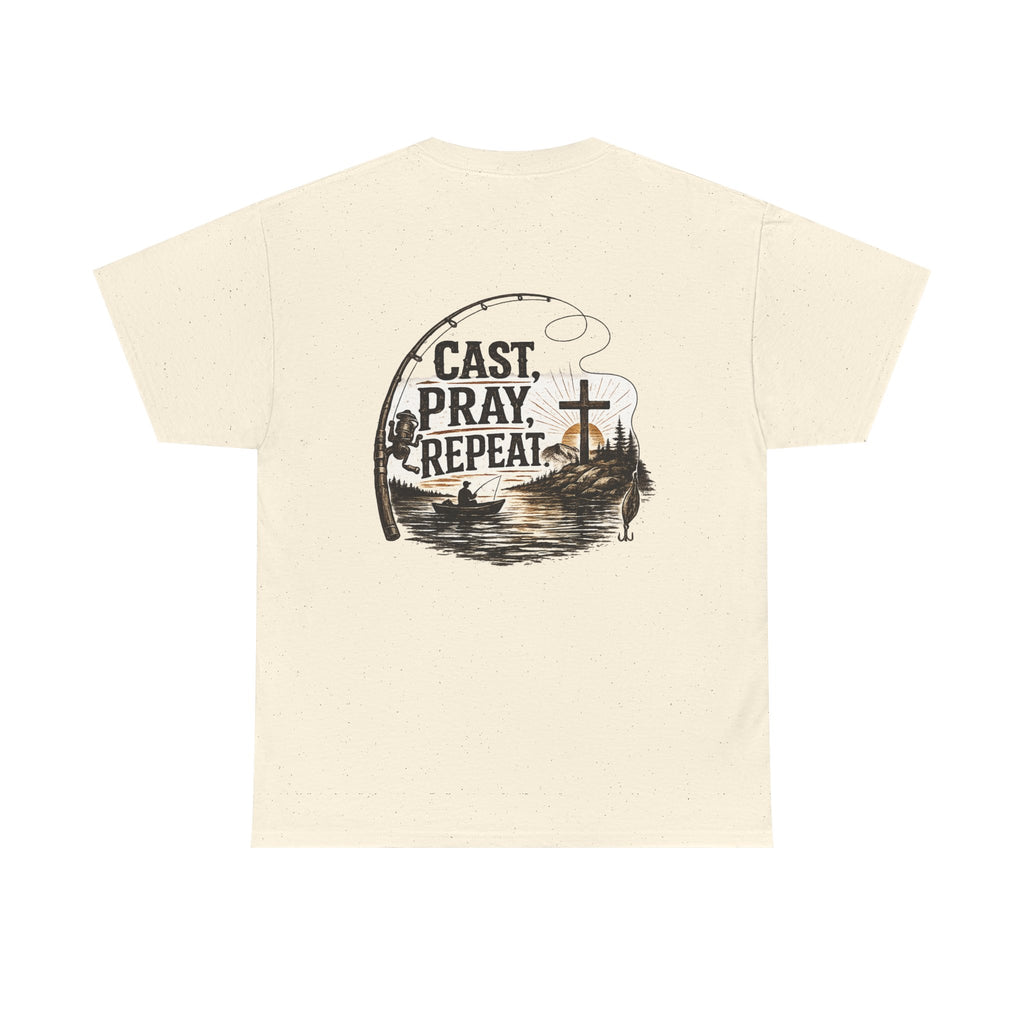 Cast Pray Repeat Fishing T-Shirt — Christian Fishing Tee
