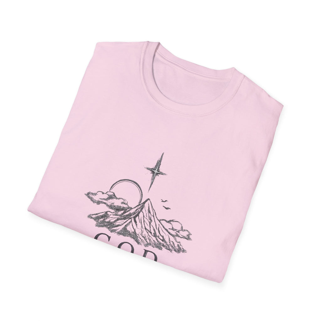 Faith Mountain T-Shirt — "God is Our Refuge" Inspirational Christian Tee