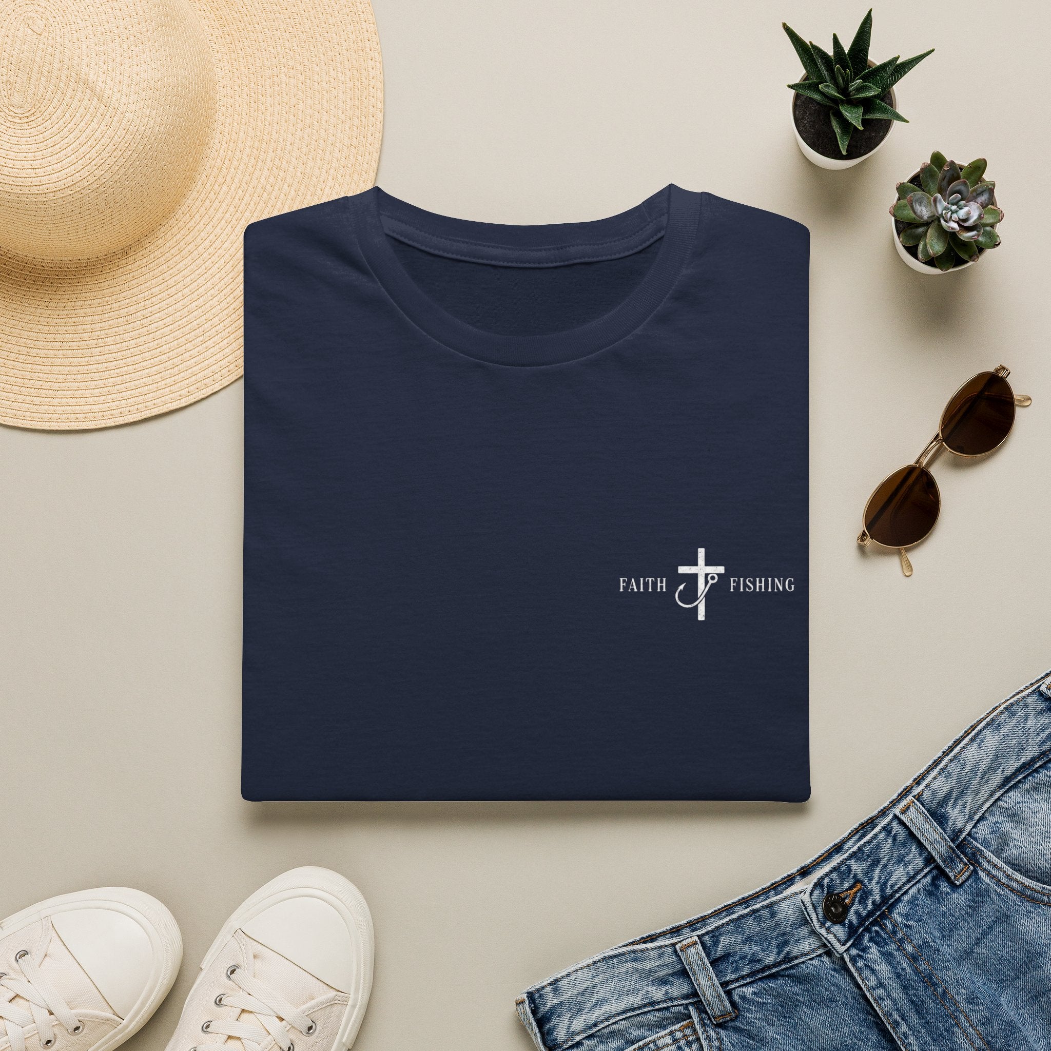 Faith & Fishing Cross T-Shirt — Christian Fishing Tee