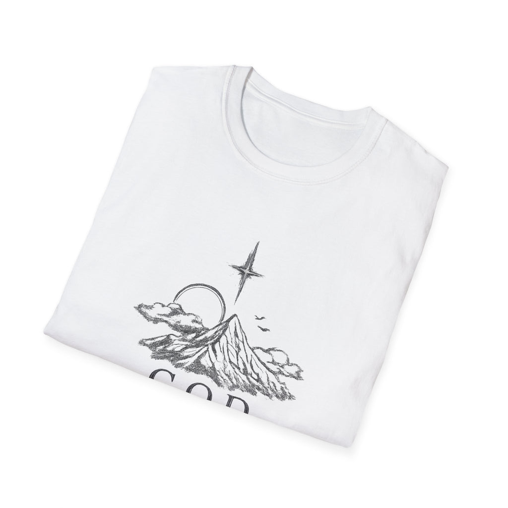 Faith Mountain T-Shirt — "God is Our Refuge" Inspirational Christian Tee