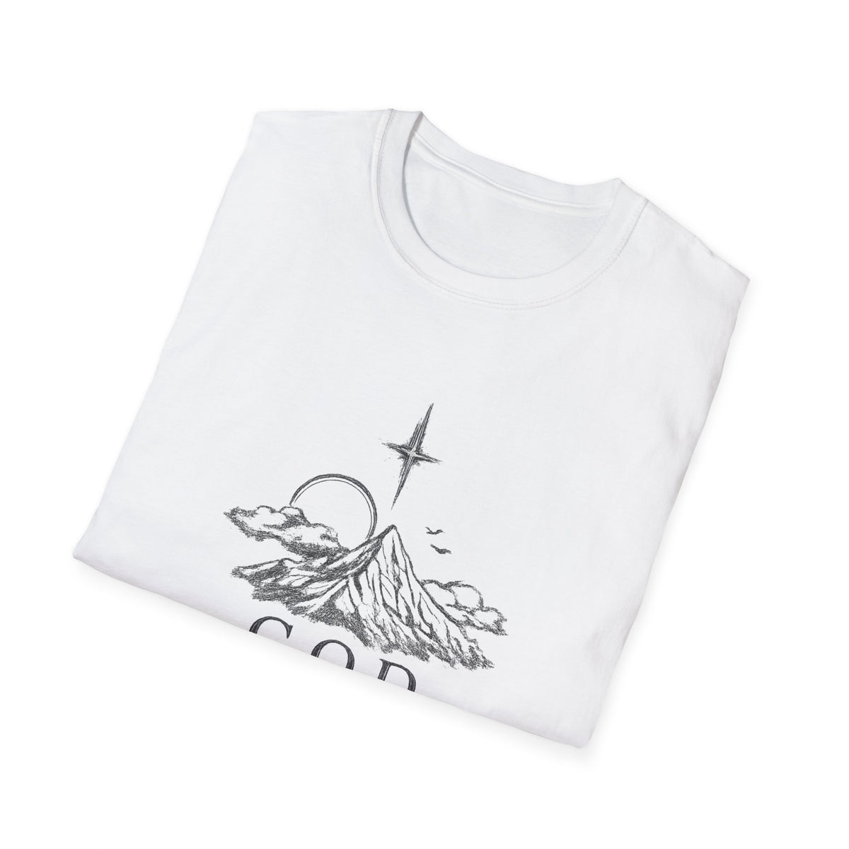 Faith Mountain T-Shirt — "God is Our Refuge" Inspirational Christian Tee