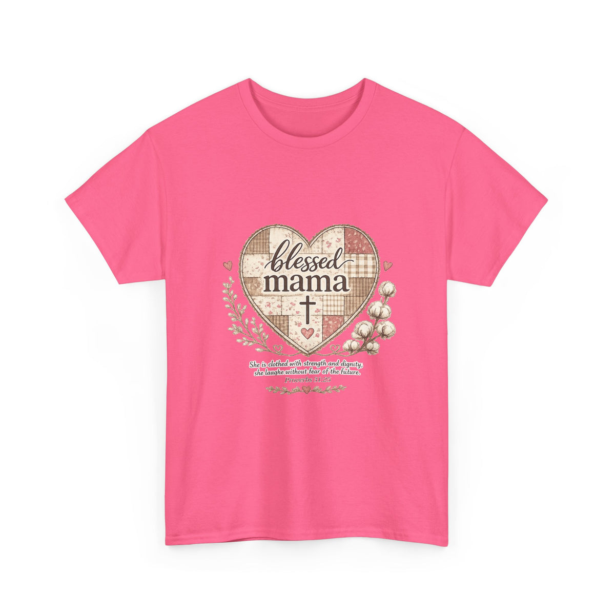 Blessed Mama Heart Tee – Christian Mother's Day Shirt