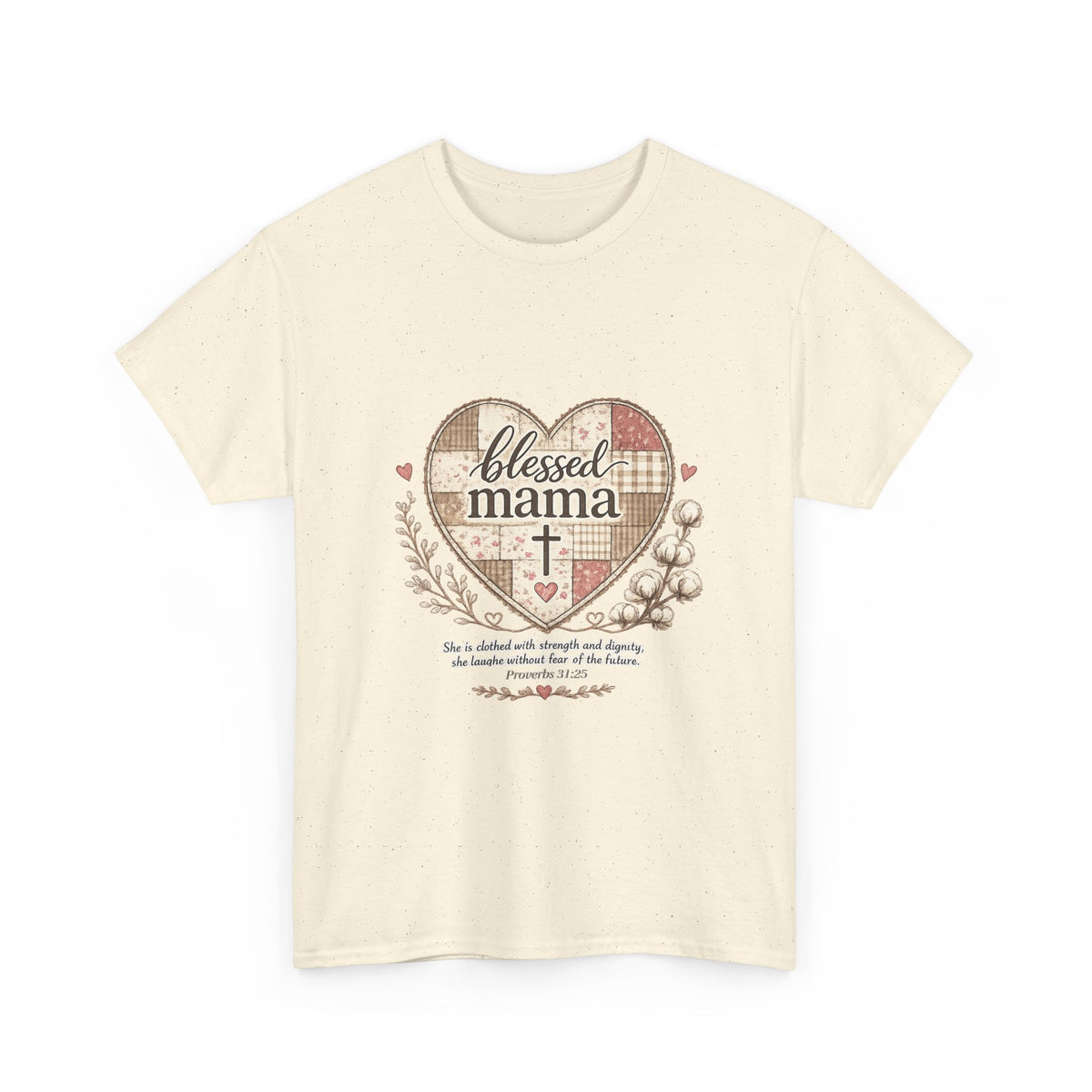 Blessed Mama Heart Tee – Christian Mother's Day Shirt