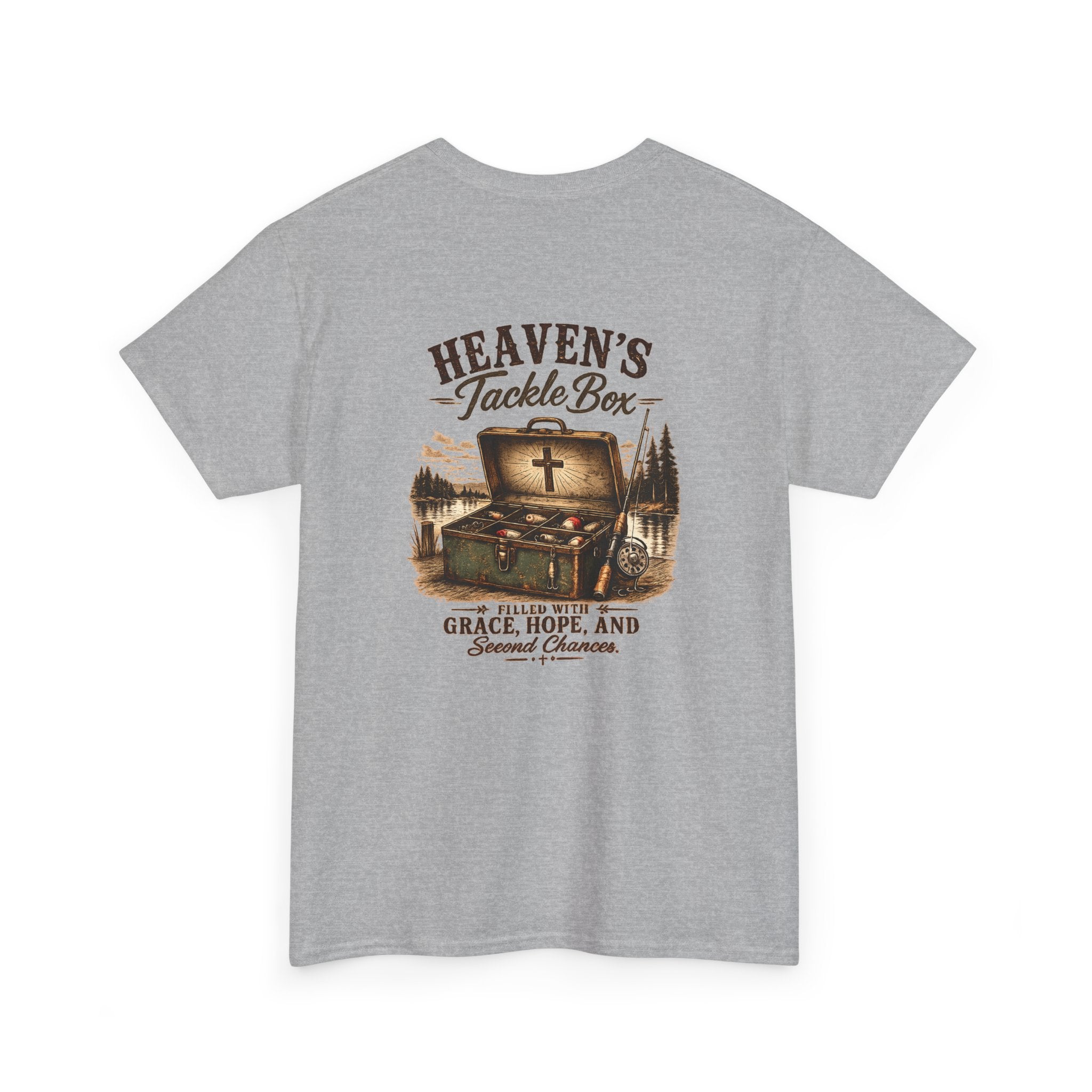 Heaven's Tackle Box T-Shirt — Grace, Hope & Faith Fishing Graphic Tee