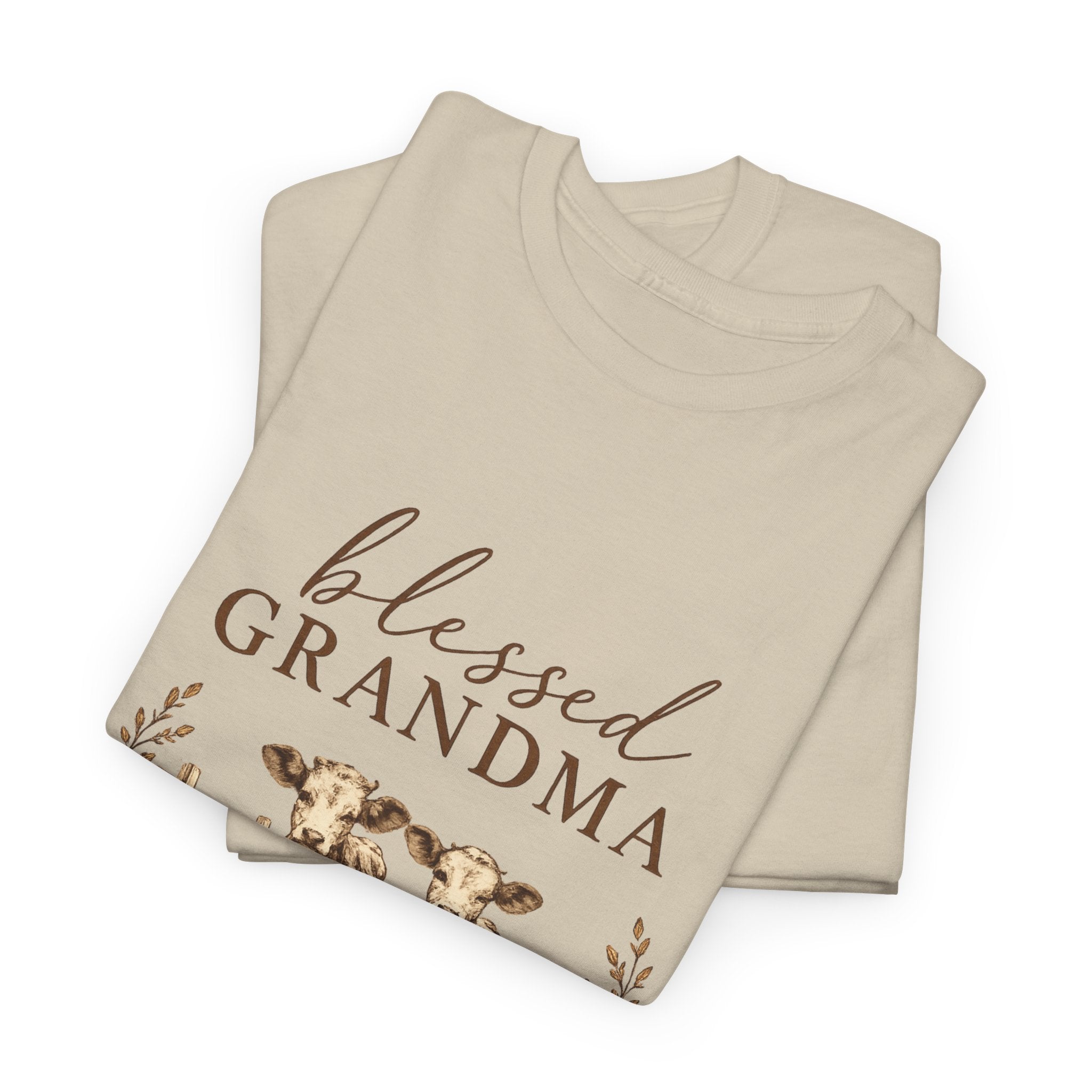 Blessed Grandma Tee – Farmhouse Cow Design, Mother's Day Gift