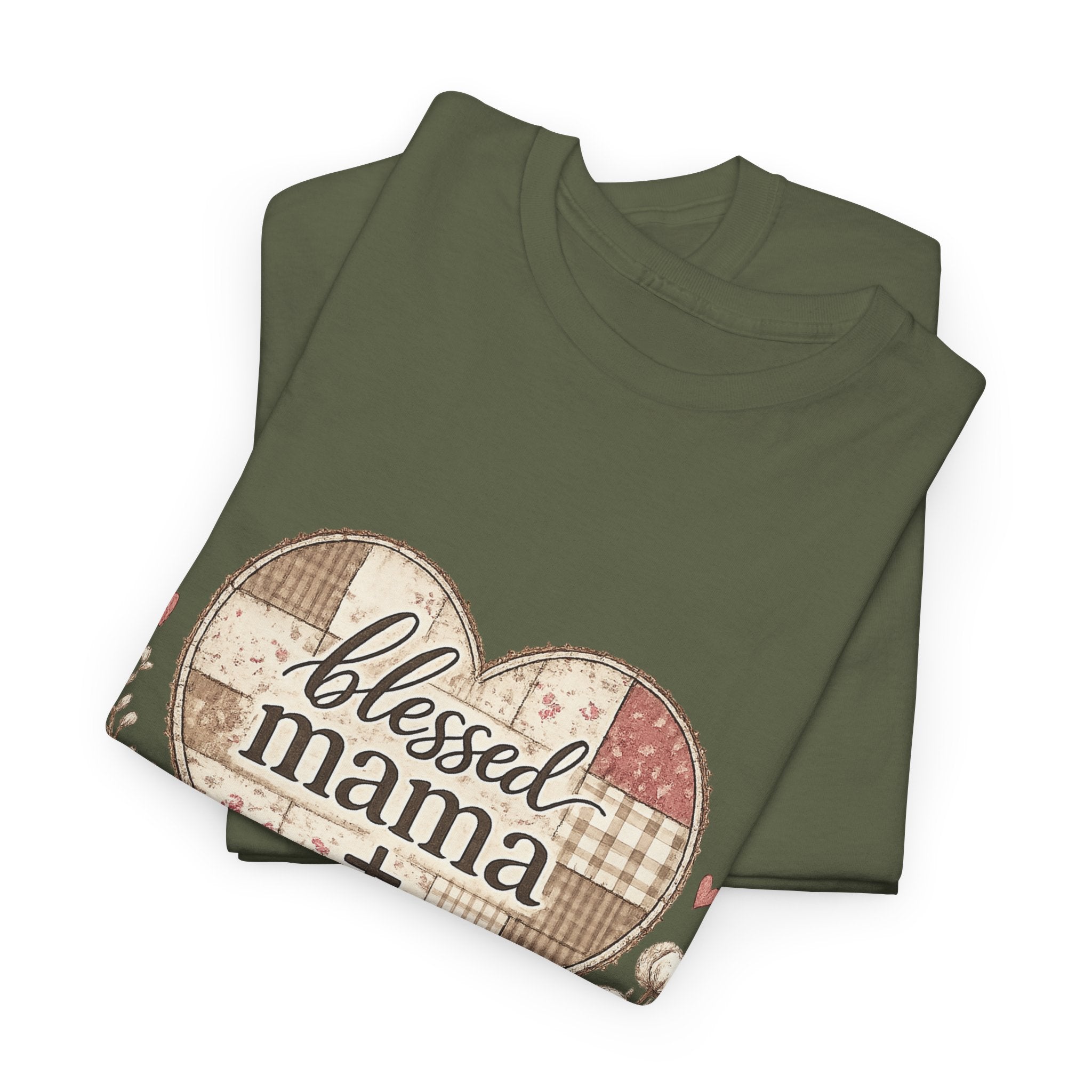 Blessed Mama Heart Tee — Christian Mother's Day Shirt