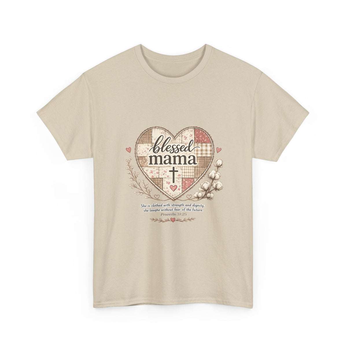 Blessed Mama Heart Tee – Christian Mother's Day Shirt