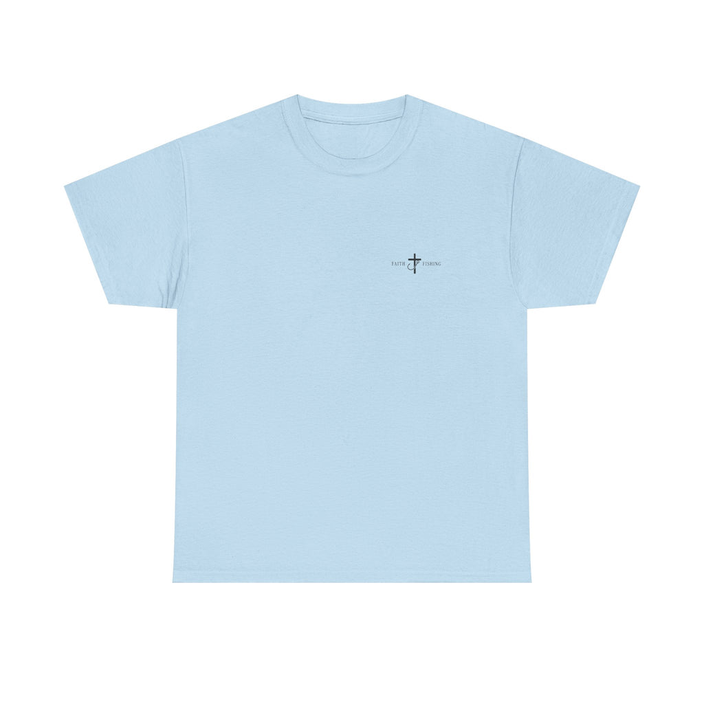 Fishing T‑Shirt — "Cast. Pray. Repeat." Christian Fishing Tee
