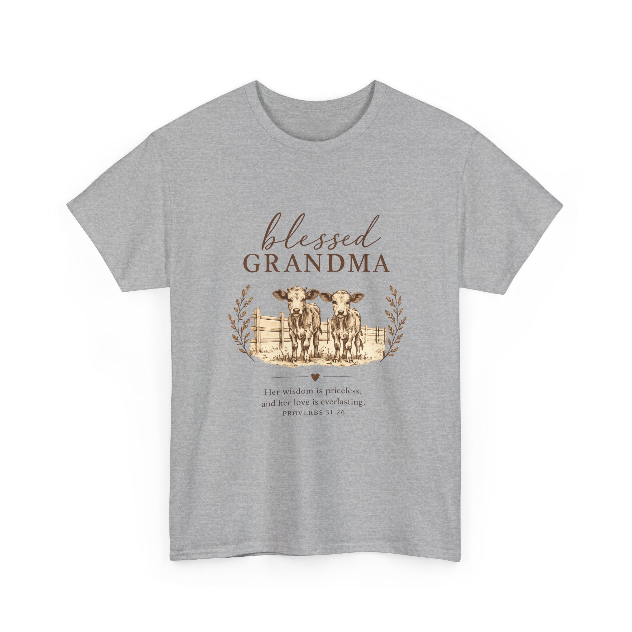 Blessed Grandma Tee – Farmhouse Cow Design, Mother's Day Gift