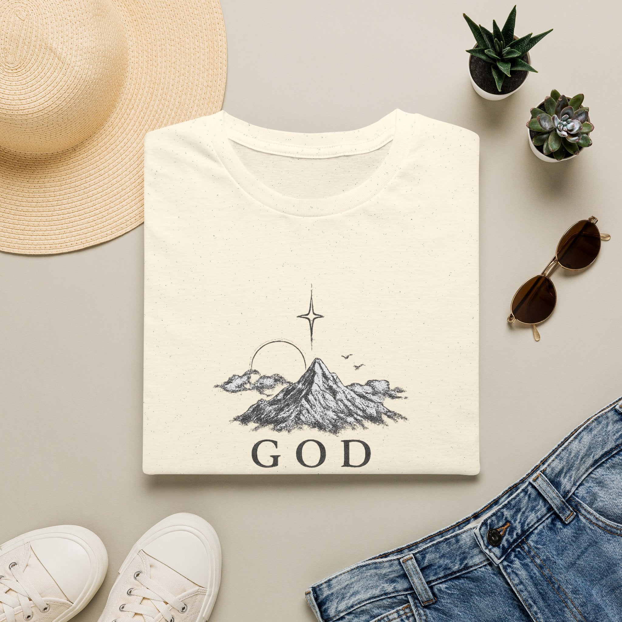 God Mountain Graphic Tee — Psalm 91 Inspirational Christian T-Shirt