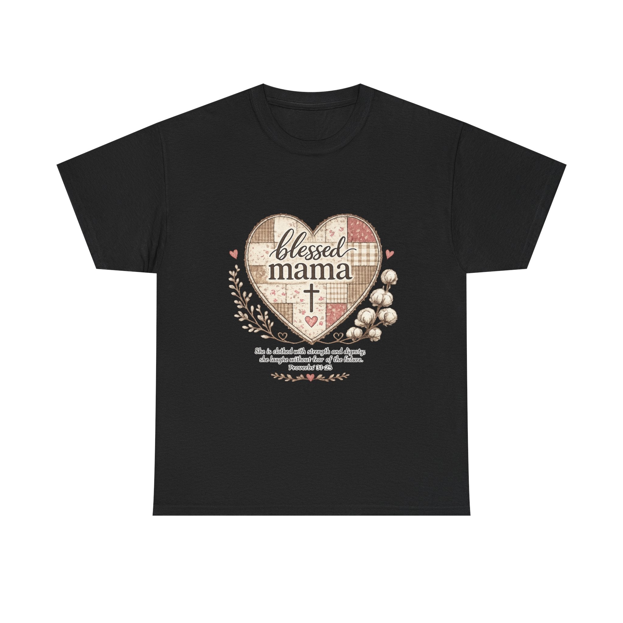Blessed Mama Heart Tee — Christian Mother's Day Shirt