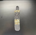 Wild Grace handmade quilted bookmark with cheetah, black-and-white star, and polka-dot cotton prints