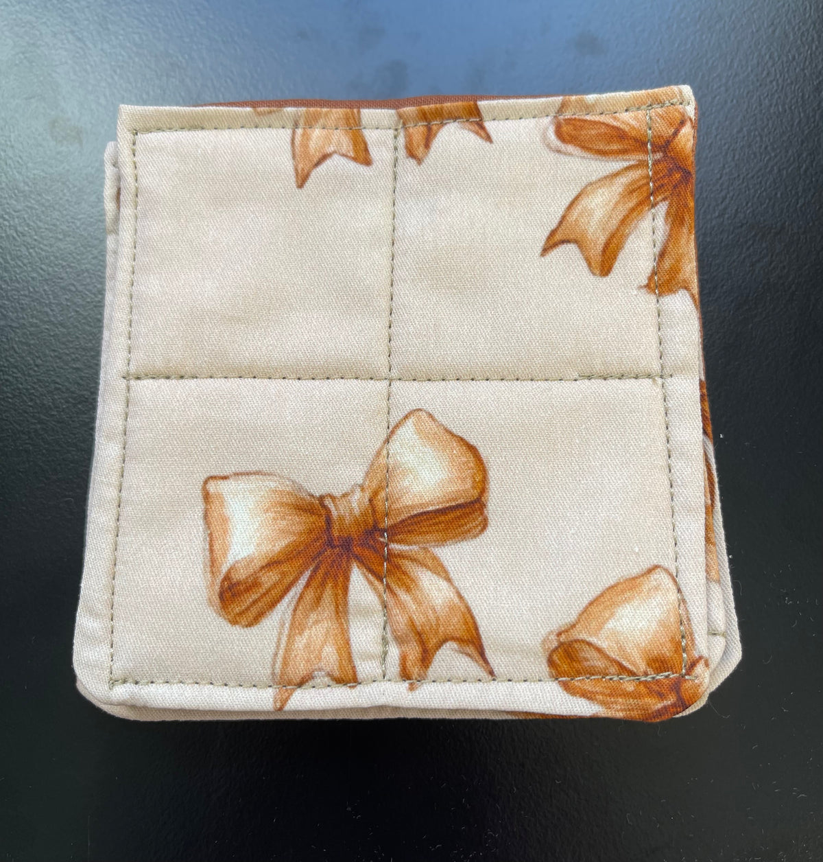 Autumn Bows Handmade Quilted Coasters / Mug Rugs – Set of 4
