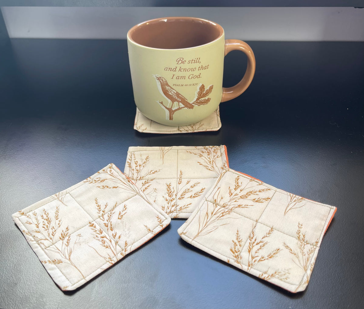 Fields of Grace Handmade Quilted Coasters / Mug Rugs – Set of 4